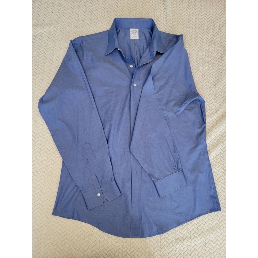 Brooks Brothers Slim Fit Oxford 16.5  36 Button-Down Supima Cotton Non-Iron Blue